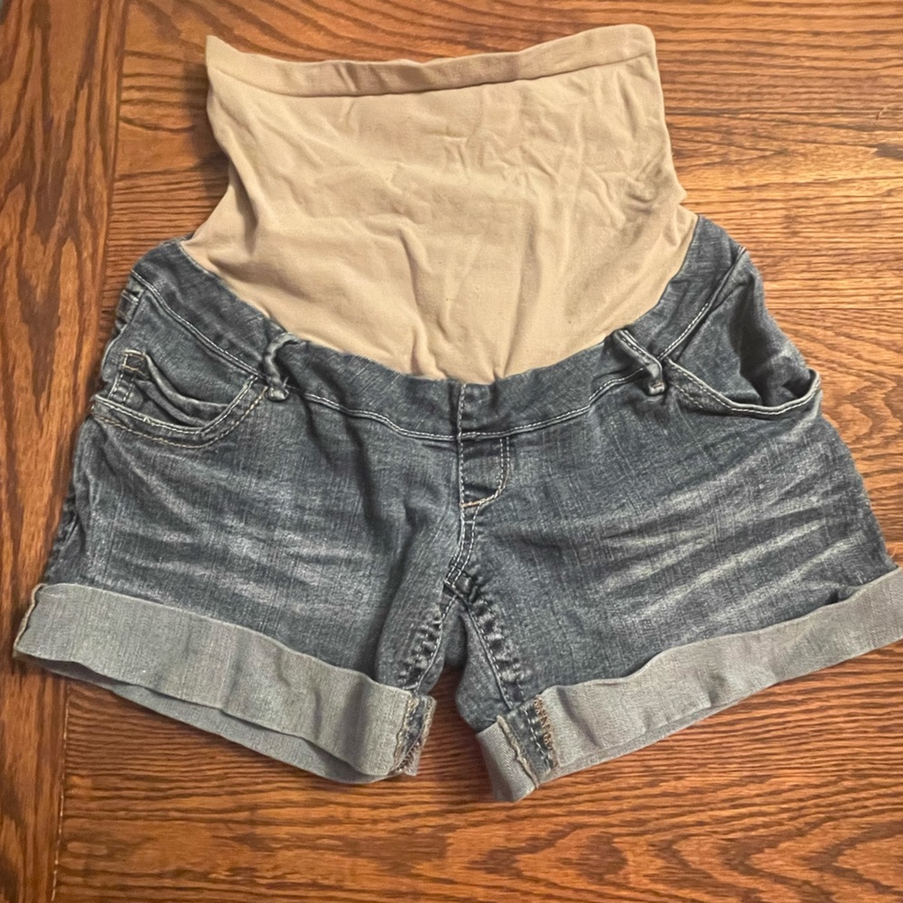 Maternity Denim Shorts, Size Medium